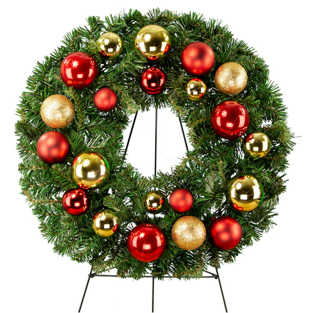 Merry Christmas Wreath Premium Brushed Aluminum Sign 5-Pack CGSignLab 18x12 Holiday Decor 